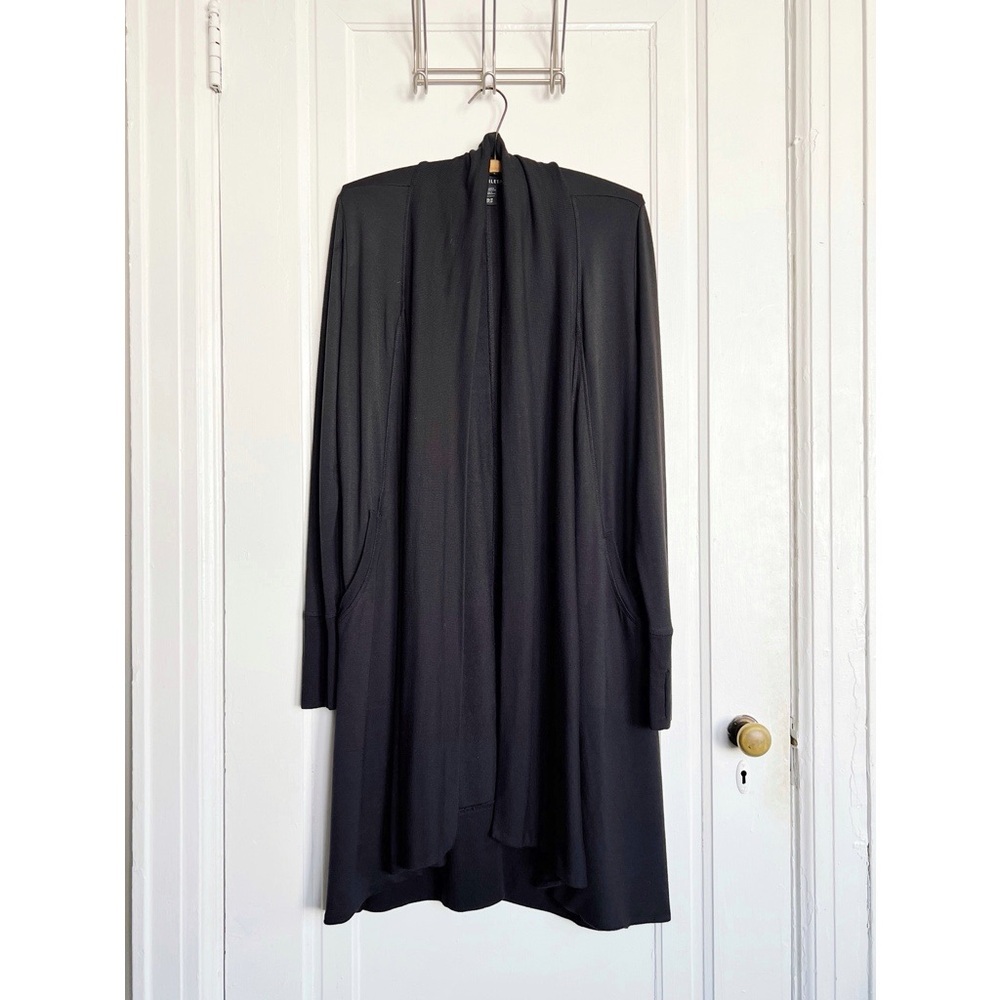 Athleta • Pranayama Long Wrap in Nirvana Knit jacket cardigan sweater black - Picture 2 of 14